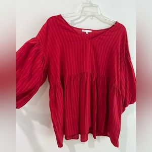 Red Blouse with full sleeves